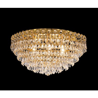 4 light flush mount crystal ceiling light with crystal drops