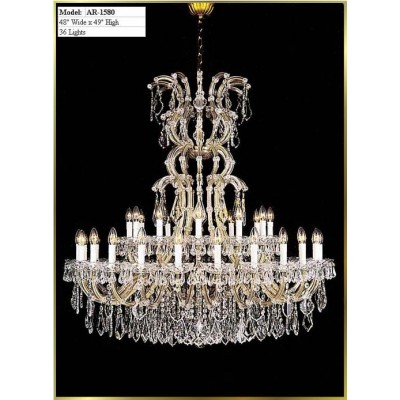 36 Lights Maria Theresa crystal chandelier dressed with clear crystal
