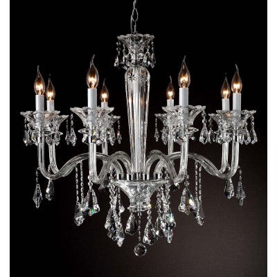 polished chrome 8 Lights Bohemian Crystal chandelier 