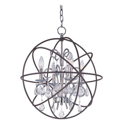 International Orbit Anthracite and Polished Nickel Four Light Pendant