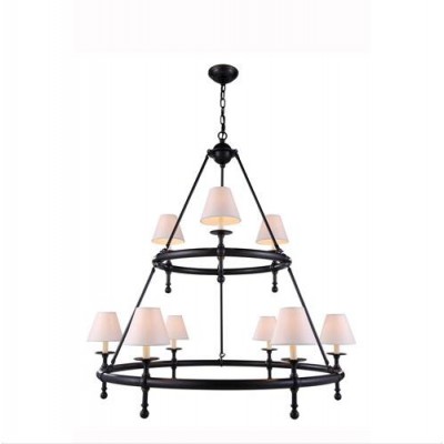 Bronze Nine-Light-Chandelier