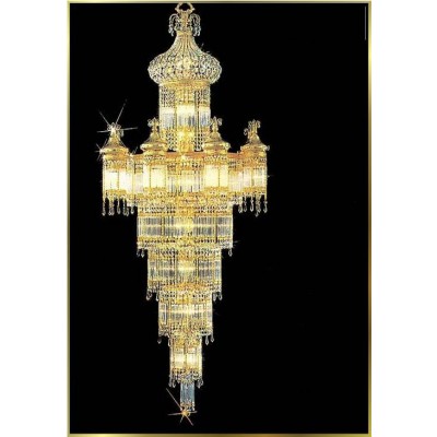 Entryway/ foyer large crystal chandelier in gold plated finish