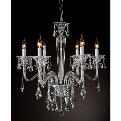 polished chrome 6 Lights Bohemian Crystal chandelier 