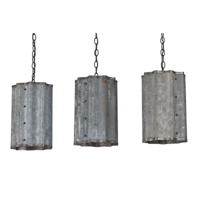 Old Iron 40-Inch Three-Light Linear Trio Pendant