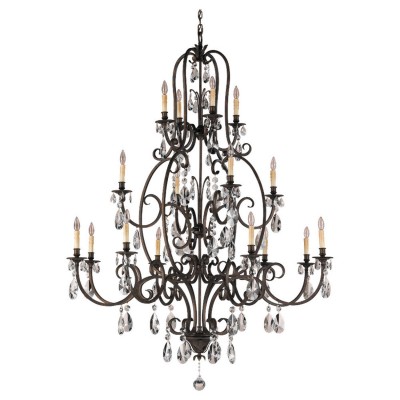  Aged Tortoise Shell Sixteen-Light Chandelier