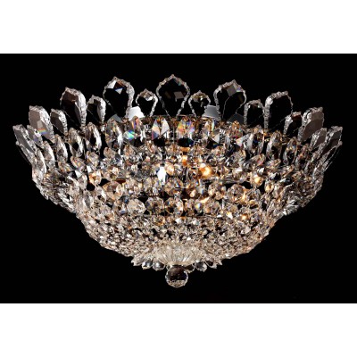9 lights crystal chandelier in polished chrome finish