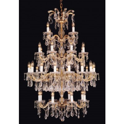 36 Lights Maria Theresa crystal chandelier dressed with clear crystal