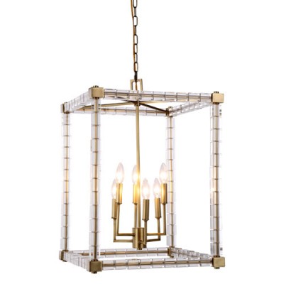 Cristal Burnished Brass 18-Inch Six-Light Pendant