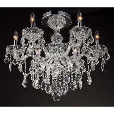 polished chrome 6 Lights Bohemian Crystal chandelier