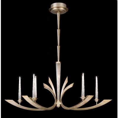 Six-Light Chandelier in Toned Silver Leaf Finish