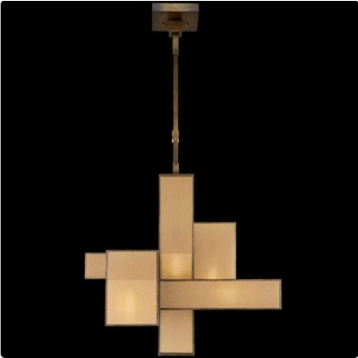 Five-Light Chandelier in Patinated Golden Bronze Finish