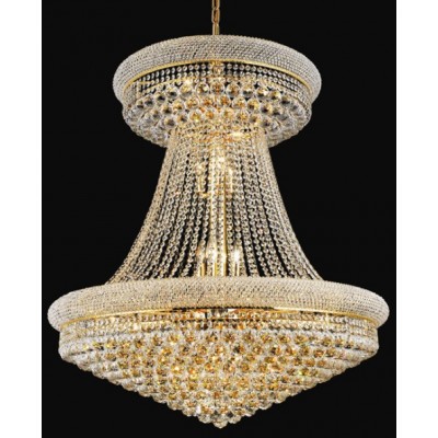 28 Light crystal chandelier dress with crystal ball gold plated