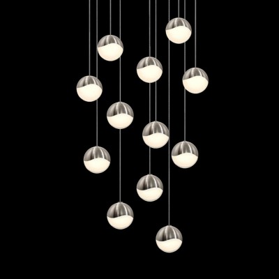 Satin Nickel 12-Light LED Pendant