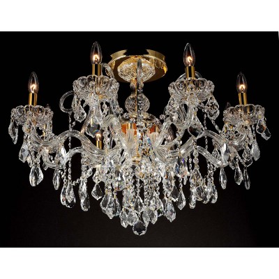 Gold plated 8 Lights Bohemian Crystal chandelier