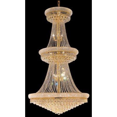 38 Light crystal chandelier dress with crystal ball gold plated