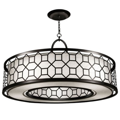 Black and White Story Five-Light Pendant in Black Satin Lacquer Finish