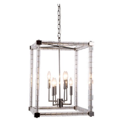 Cristal Polished Nickel 18-Inch Six-Light Pendant