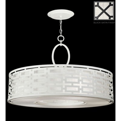 Black and White Story Five-Light Pendant in Black Satin Lacquer Finish