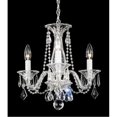 Silver Three-Light Clear Heritage Handcut Crystal Chandelier, 14W x 13H x 14D