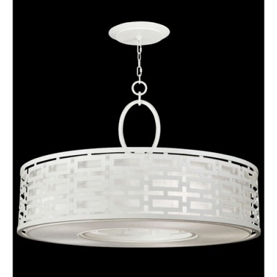Black and White Story Five-Light Pendant in Studio White Satin Lacquer Finish