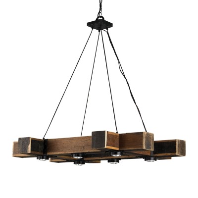 Natural Black Smith 42-Inch Six-Light Chandelier
