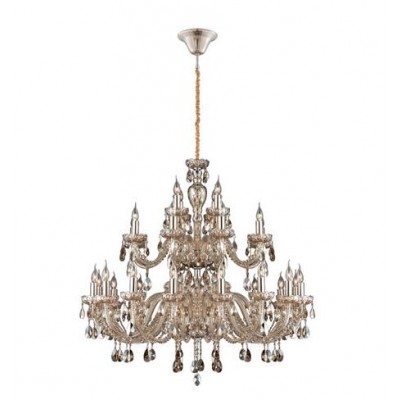 Brandy 28 Light Chandelier with Cognac Brandy Crystal Shade