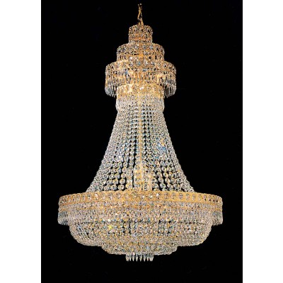 Entryway/ foyer large crystal chandelier in gold plated finish