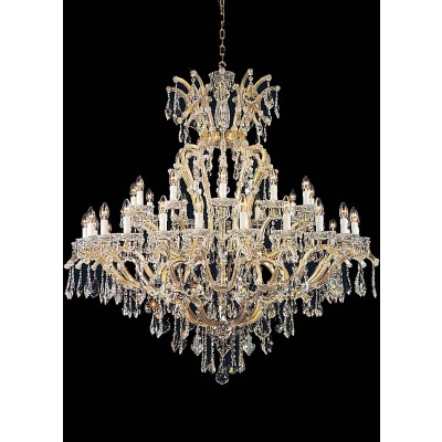 37 Lights Maria Theresa crystal chandelier dressed with clear crystal