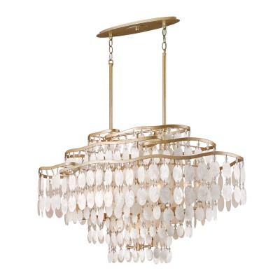 Champagne Leaf 12-Light Island Pendant