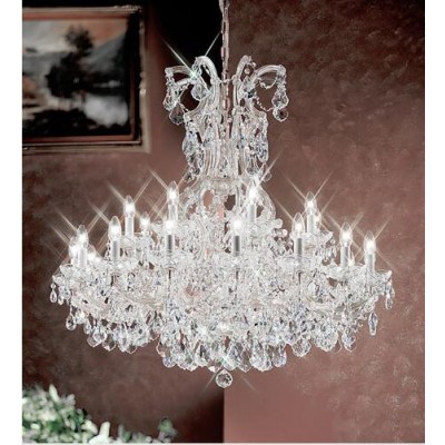 Chrome Twenty Five-Light Chandelier with Crystalique Accents