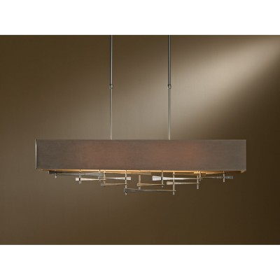 Burnished Steel 42-Inch Four-Light Pendant with Eclipse Shade