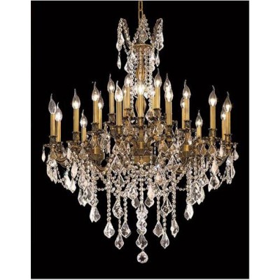 Gold 24-Light Chandelier with Royal Cut Crystal