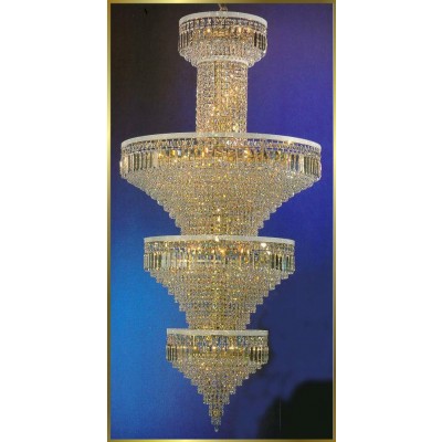 Entryway/ foyer large crystal chandelier in gold plated finish