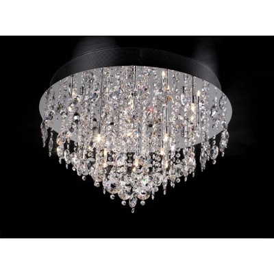 16 lights crystal chandelier in polished chrome finish