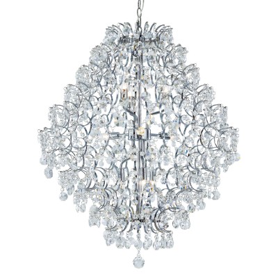 Polished Chrome Nine Light Adjustable Chandelier