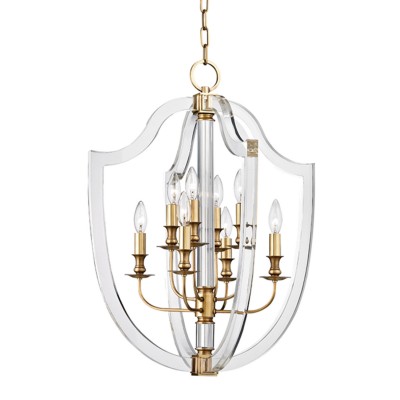 Aged Brass Eight-Light Pendant