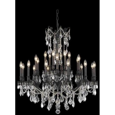 Bronze 24-Light Chandelier with Royal Cut Crystal