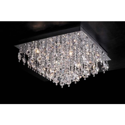 16 lights crystal chandelier in polished chrome finish