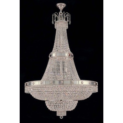 Entryway/ foyer large crystal chandelier in polished chrome finish