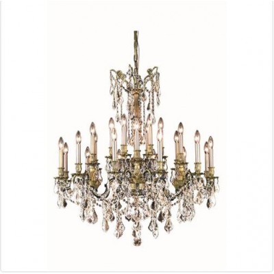 Bronze 24-Light 36-Inch Chandelier with Royal Cut Crystal