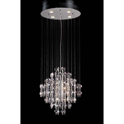 12 lights modern crystal chandelier in polished chrome finish