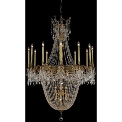 Esperanza French Gold Twenty-Two Light Chandelier with Clear Royal Cut Crystals