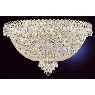 12 lights crystal flush mount in polished chrome finish