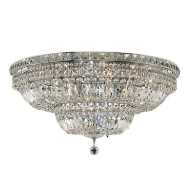 Tranquil Chrome Eighteen-Light 30-Inch Flush Mount with Royal Cut Clear Crystal
