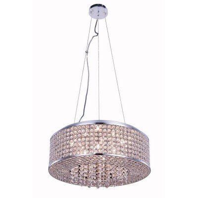 Amelie Chrome Eight-Light Pendant with Royal Cut Crystal