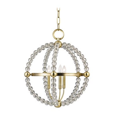 Aged Brass Three-Light Pendant