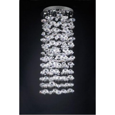 Chrome 15-Light Chandelier with Rainbow Clear Glass