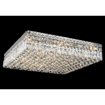 13 light contemporary flush mount ceiling light dressed with 25% full lead crystal balls
