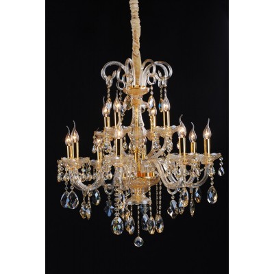 Gold plated 12 light traditional crystal Chandelier