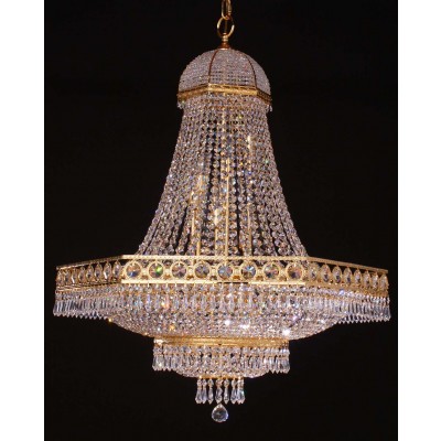 18 lights crystal chandelier in gold plated finish